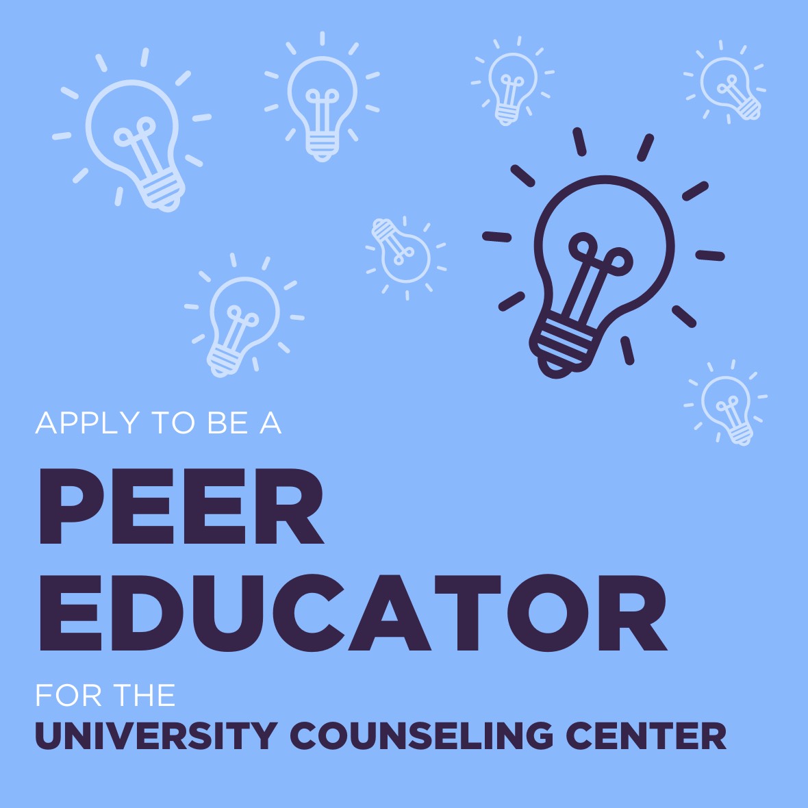 Apply to be a Peer Educator for the University Counseling Center